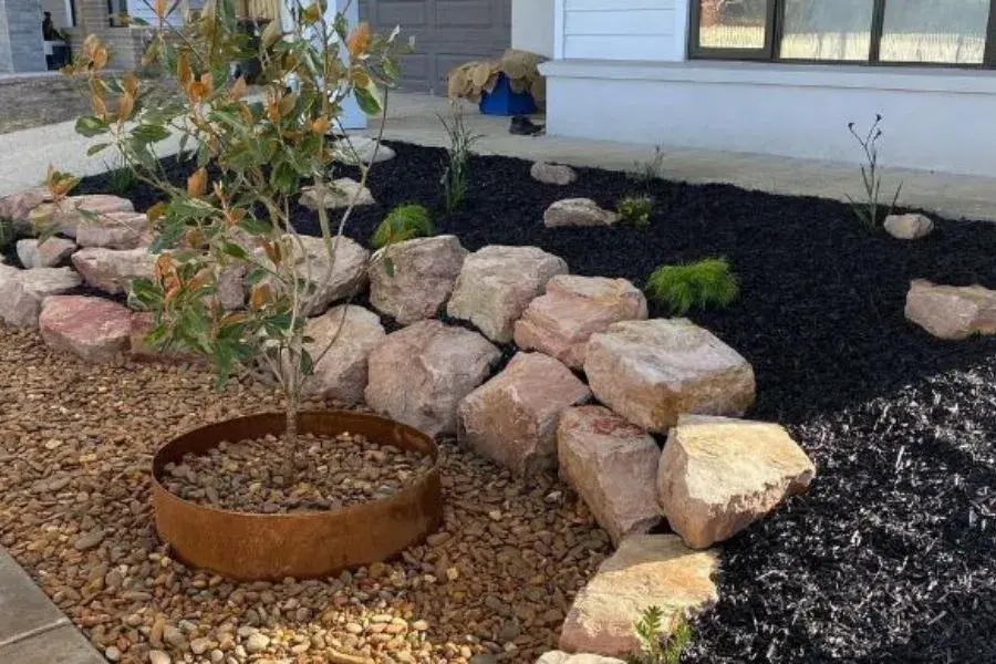 Fill in Large Areas with Black Mulch