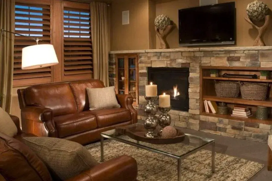 Fully brown themed living room