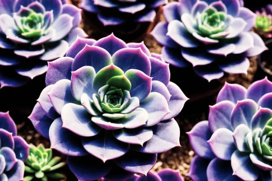 purple succulents