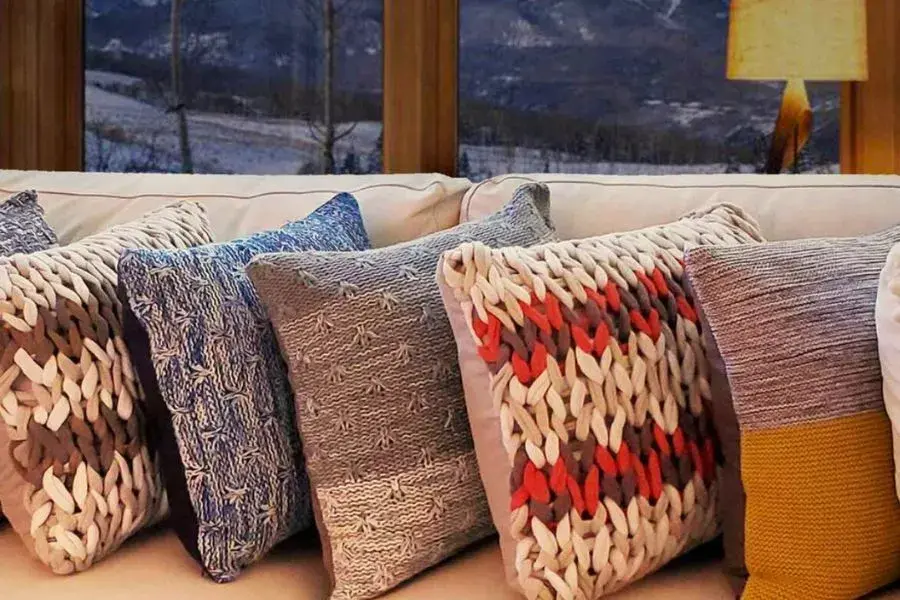 Plush Pillows and Throws on Luxury House
